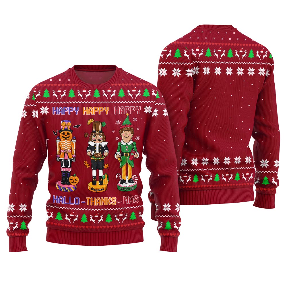 Happy Hallo-Thanks-Mas Ugly Christmas Sweater