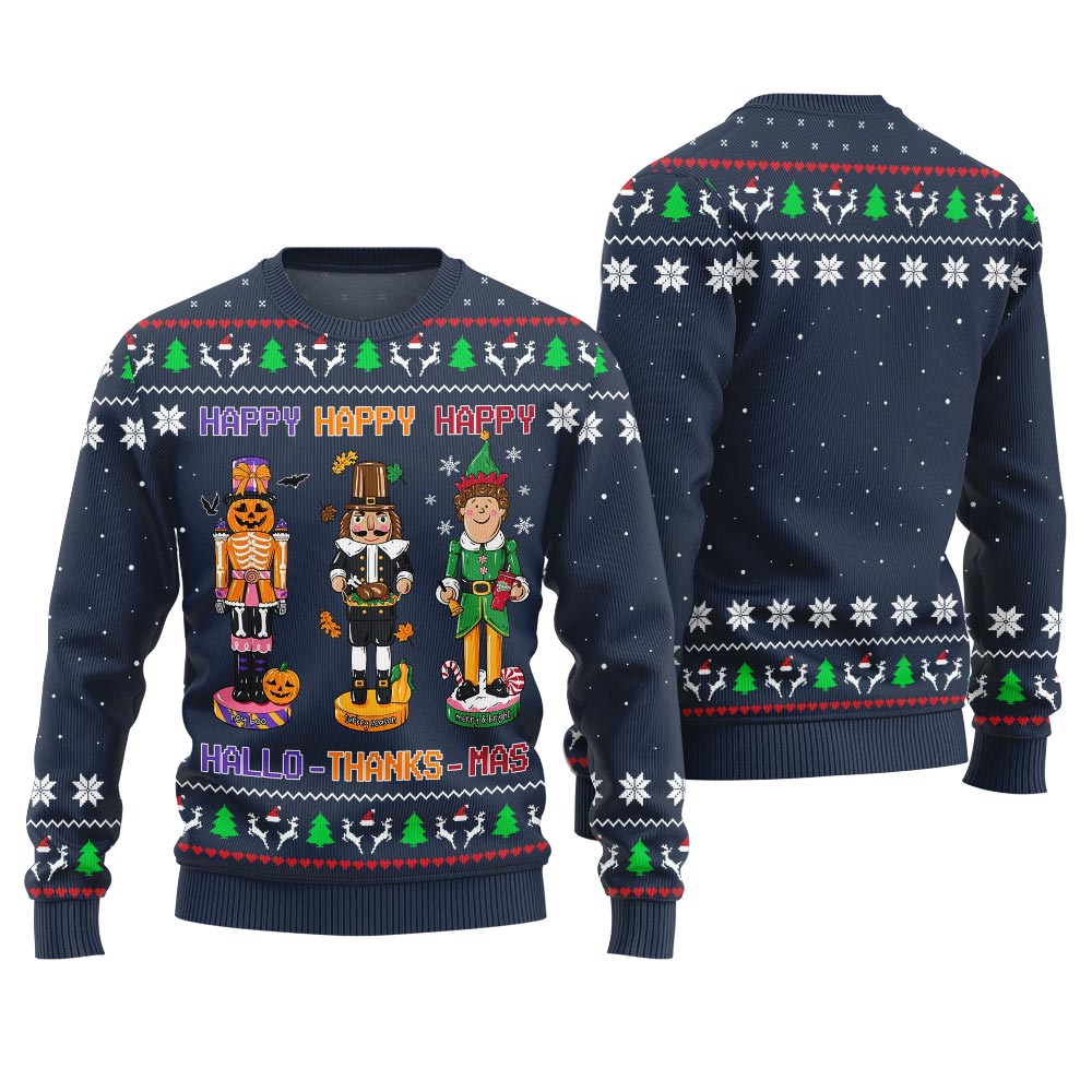 Happy Hallo-Thanks-Mas Ugly Christmas Sweater