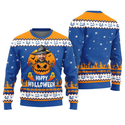 Happy Halloween Custom Christmas Ugly Sweater For Women