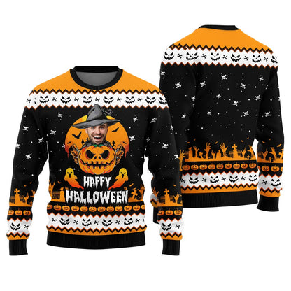Happy Halloween Custom Christmas Ugly Sweater For Women