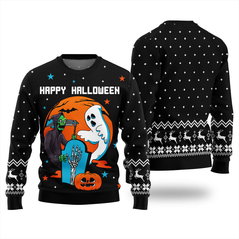 Happy Halloween Ugly Sweater For Adults