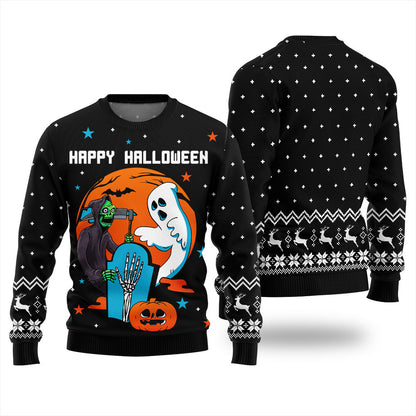 Happy Halloween Ugly Sweater For Adults