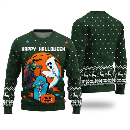 Happy Halloween Ugly Sweater For Adults