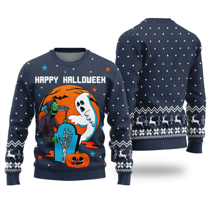 Happy Halloween Ugly Sweater For Adults