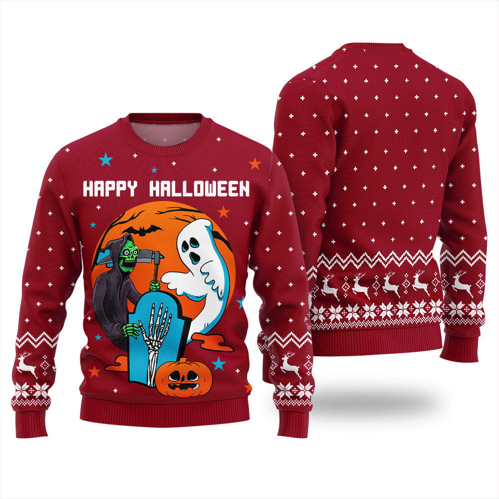 Happy Halloween Ugly Sweater For Adults