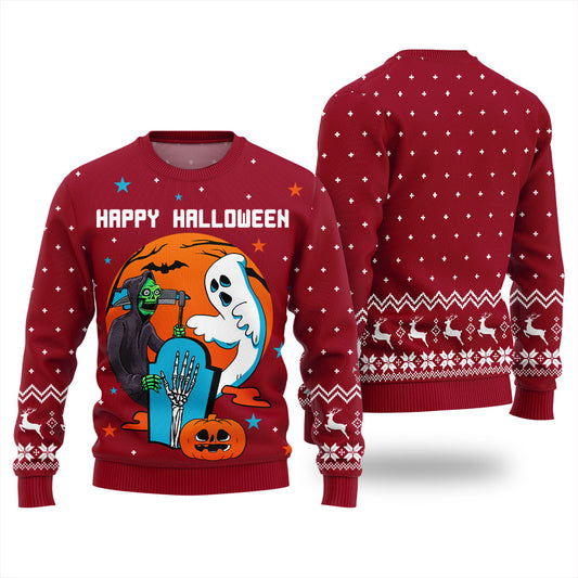 Happy Halloween Ugly Sweater For Adults