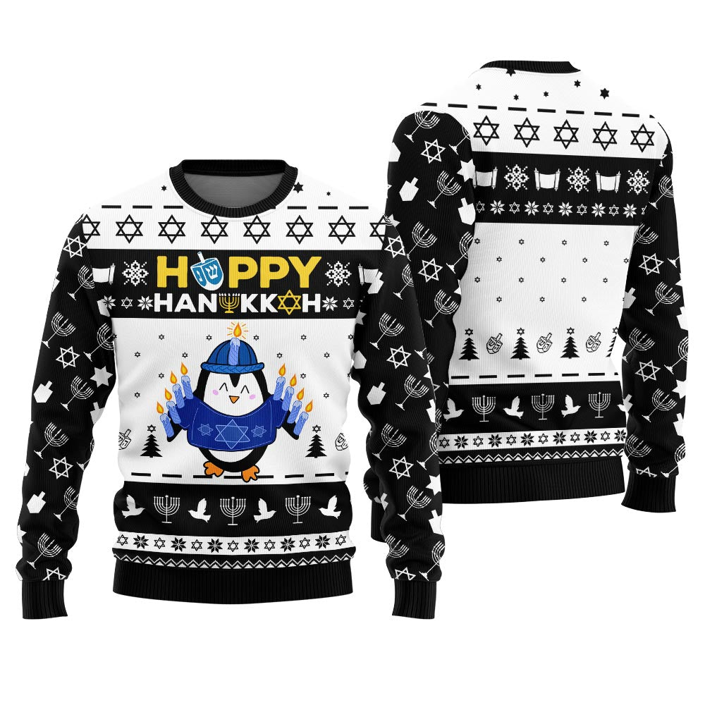 VinCo Happy Hanukkah Ugly Christmas Sweater Adults