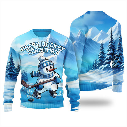 Happy Hockey Christmas Ugly Sweater
