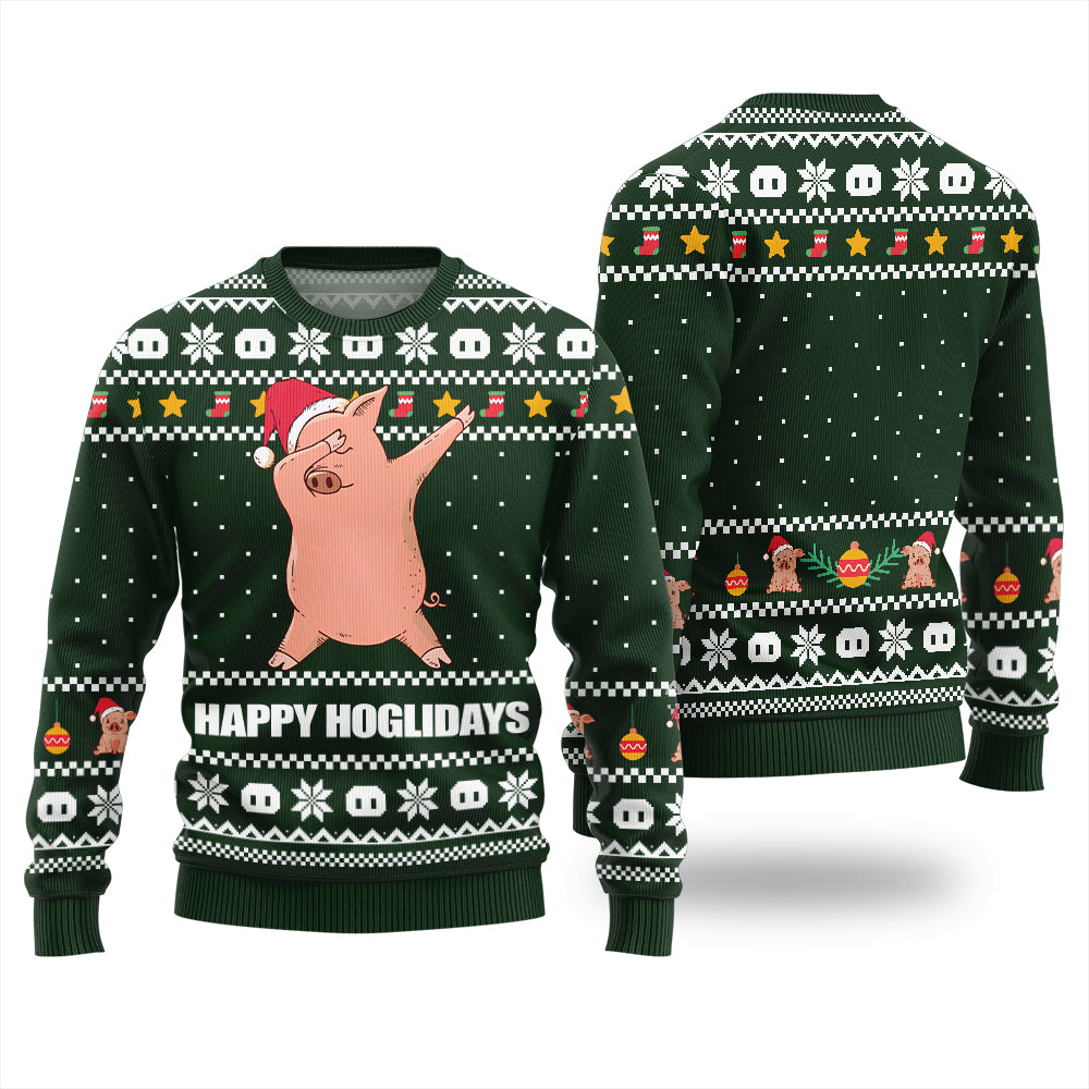 Happy Hoglidays Funny Pig Ugly Christmas Sweater