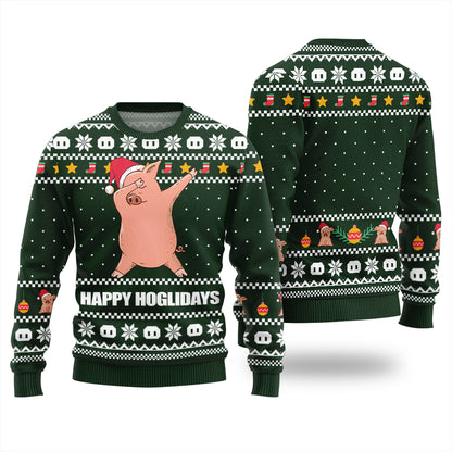 Happy Hoglidays Funny Pig Ugly Christmas Sweater