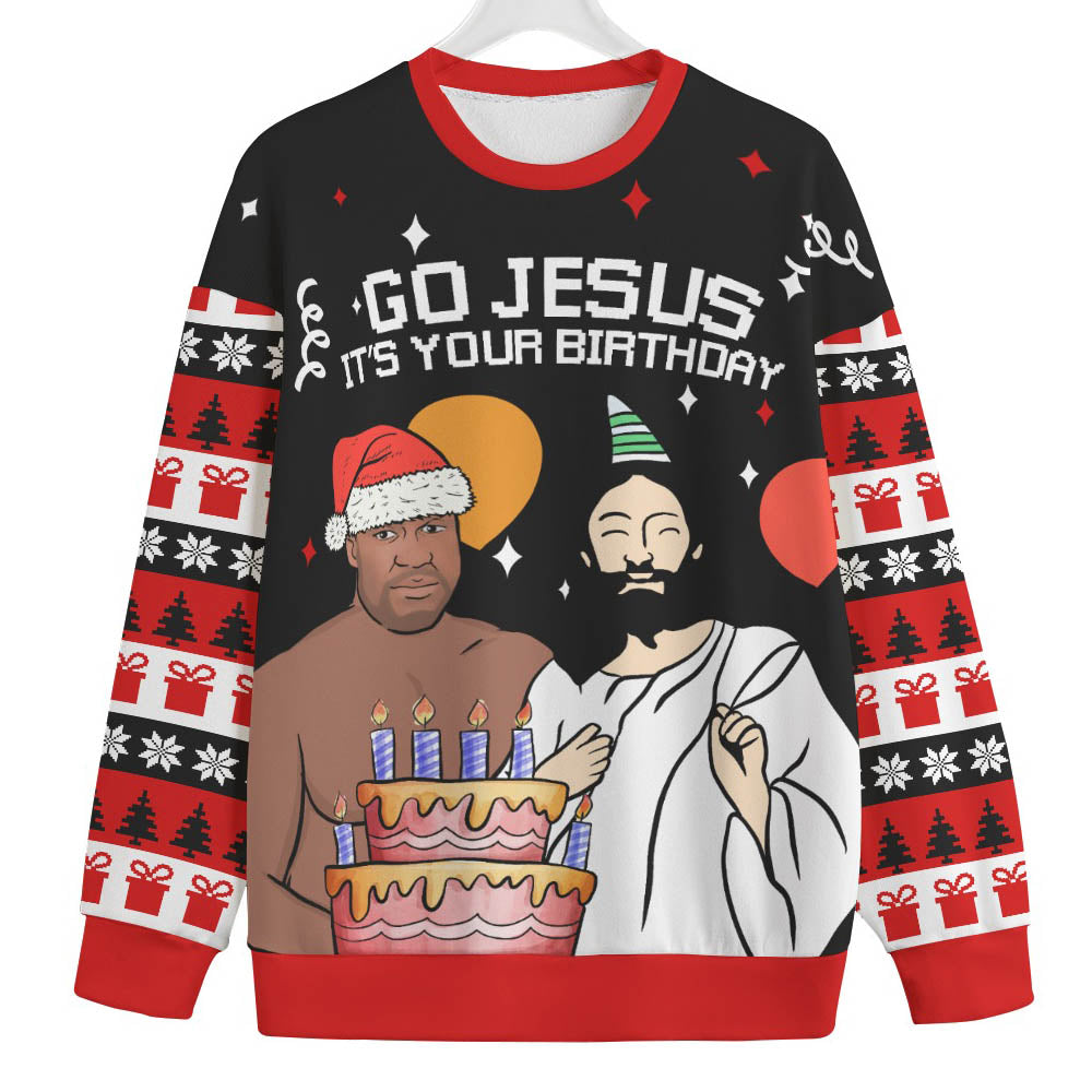 Happy Jesus Birthday Mens Big And Tall Christmas Sweater