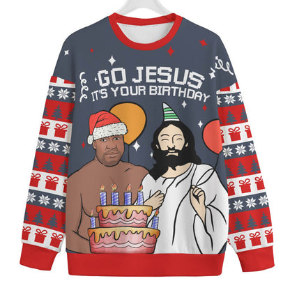 Happy Jesus Birthday Mens Big And Tall Christmas Sweater