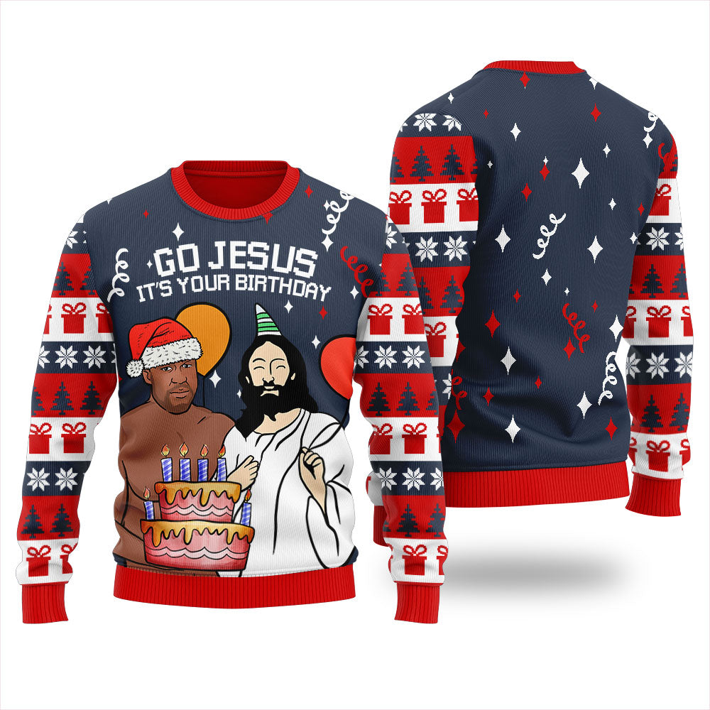 Happy Jesus Birthday Men's Ugly Christmas Sweater