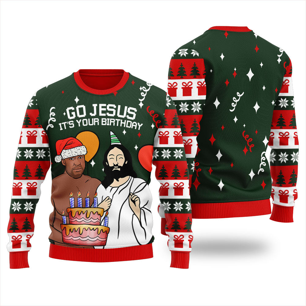 Happy Jesus Birthday Men's Ugly Christmas Sweater