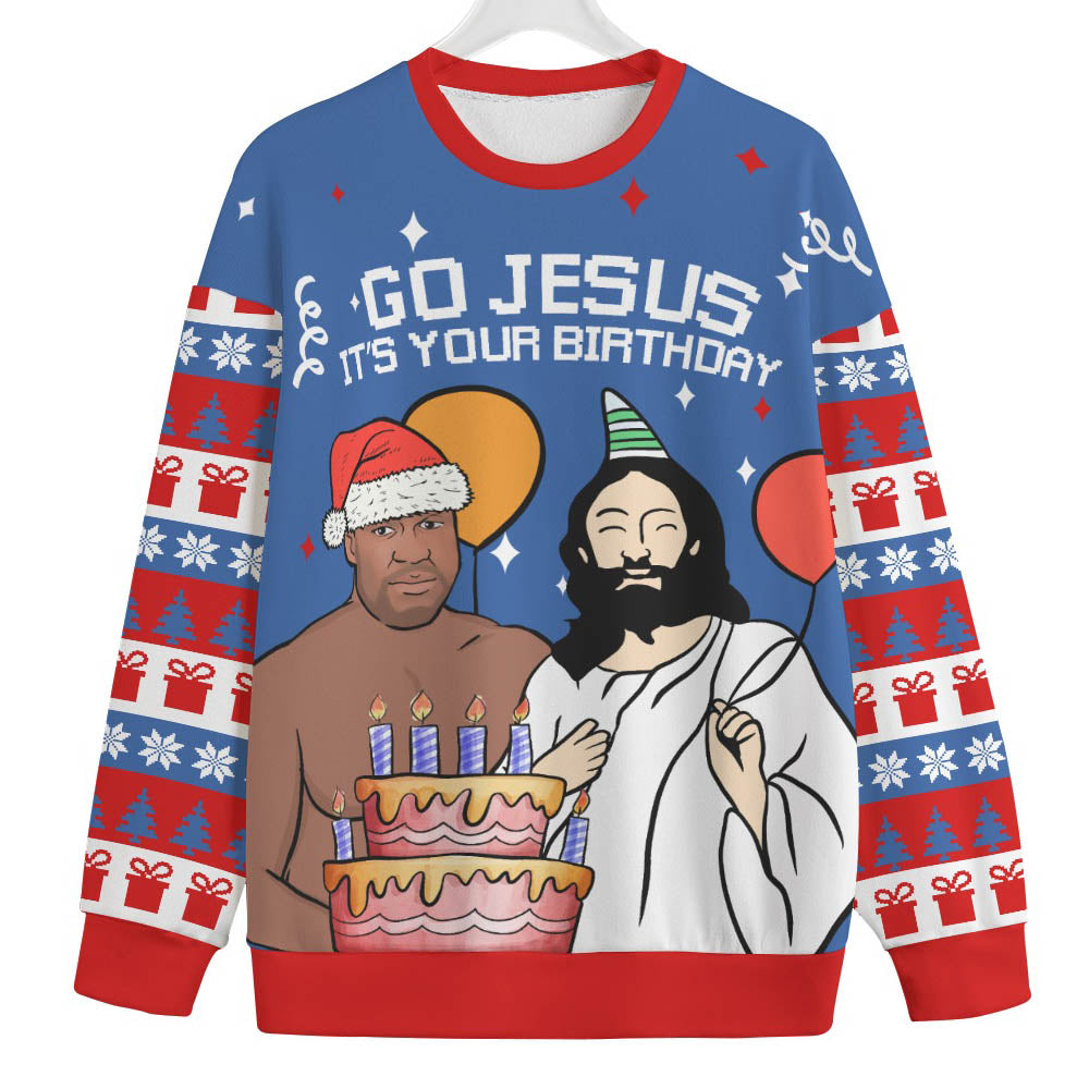 Happy Jesus Birthday Womens Plus Ugly Christmas Sweater