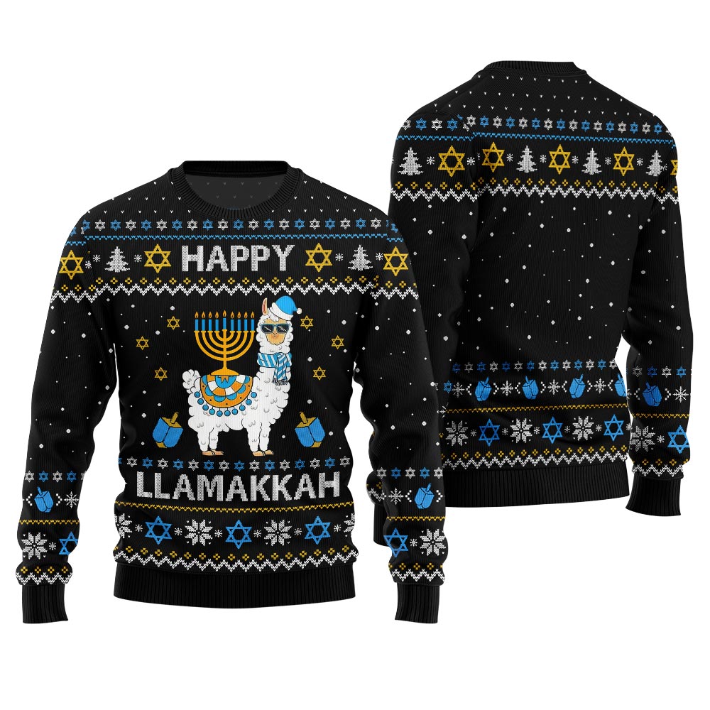 Happy Llamakkah Ugly Hanukkah Sweater