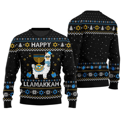 Happy Llamakkah Ugly Hanukkah Sweater