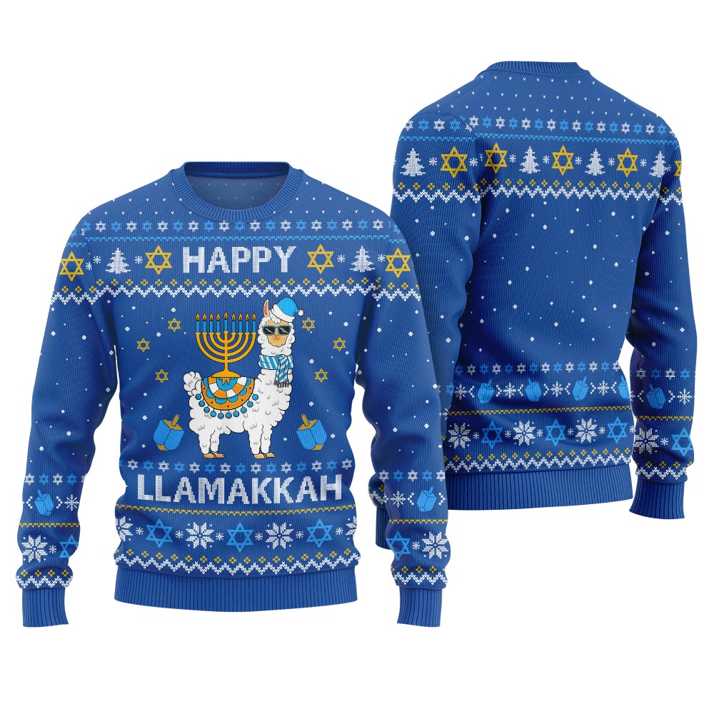 Happy Llamakkah Ugly Hanukkah Sweater