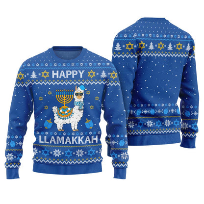 Happy Llamakkah Ugly Hanukkah Sweater