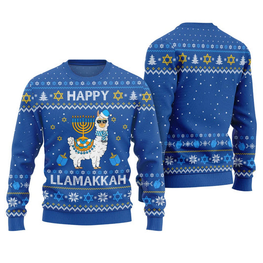 Happy Llamakkah Ugly Hanukkah Sweater