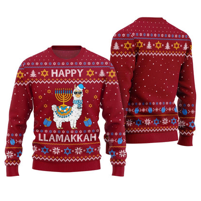 Happy Llamakkah Ugly Hanukkah Sweater