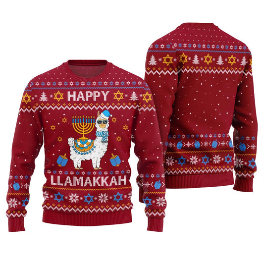 Happy Llamakkah Ugly Hanukkah Sweater