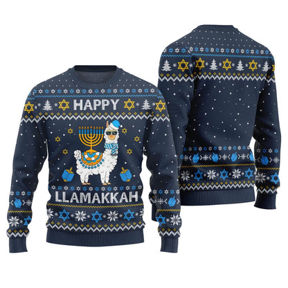 Happy Llamakkah Ugly Hanukkah Sweater
