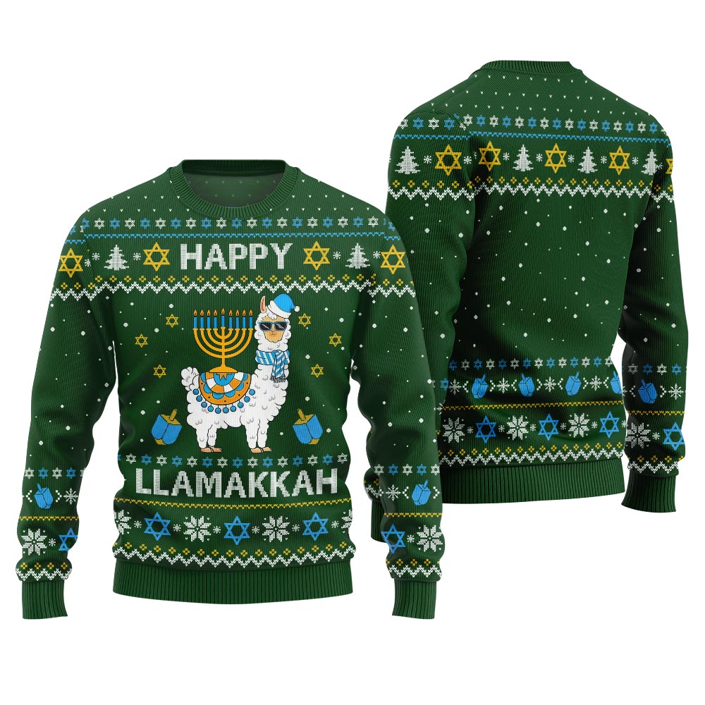 Happy Llamakkah Ugly Hanukkah Sweater