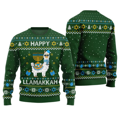 Happy Llamakkah Ugly Hanukkah Sweater