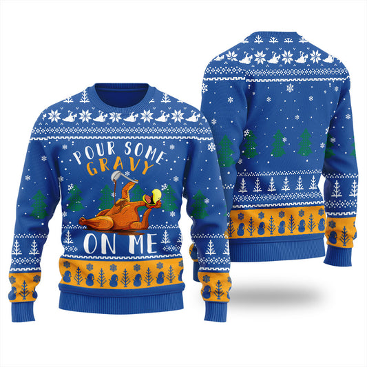 Happy Thanksgiving Pour Gravy On Me Turkey Ugly Sweater For Women