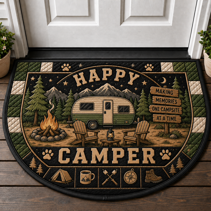 Happy Camper Making Memories Doormat - Vintage Trailer RV Welcome Mat - 5to9vibe