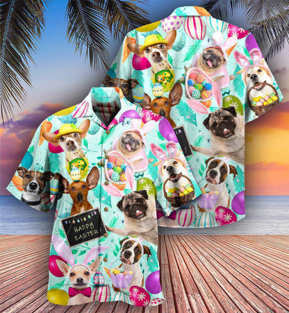 Easter Happy Lovely Dog With Eggs - Hawaiian Shirt 