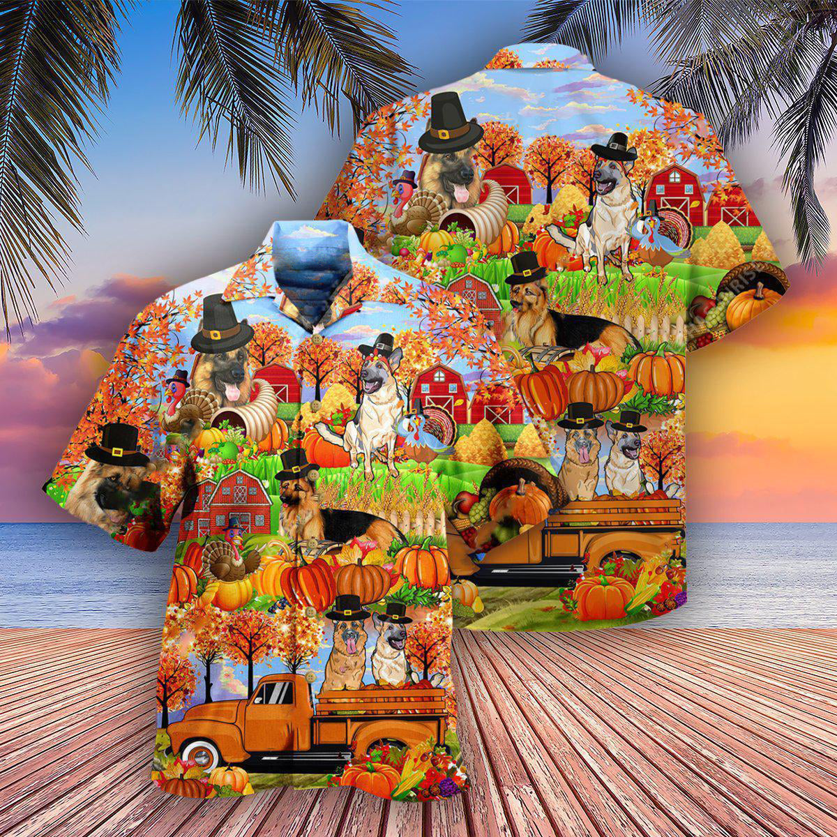 German Shepherd Happy Thanksgiving - Hawaiian Shirt 