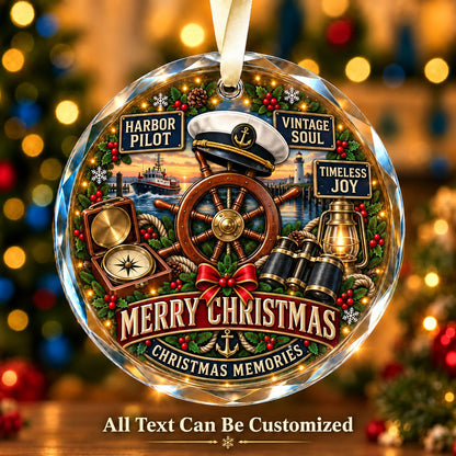 Harbor Pilot Personalized Glass Ornament | 5To9Vibe