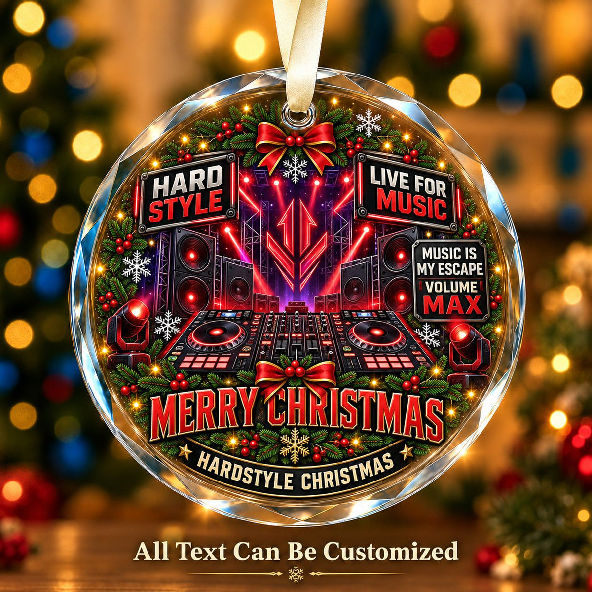 Hardstyle Personalized Glass Ornament | 5To9Vibe