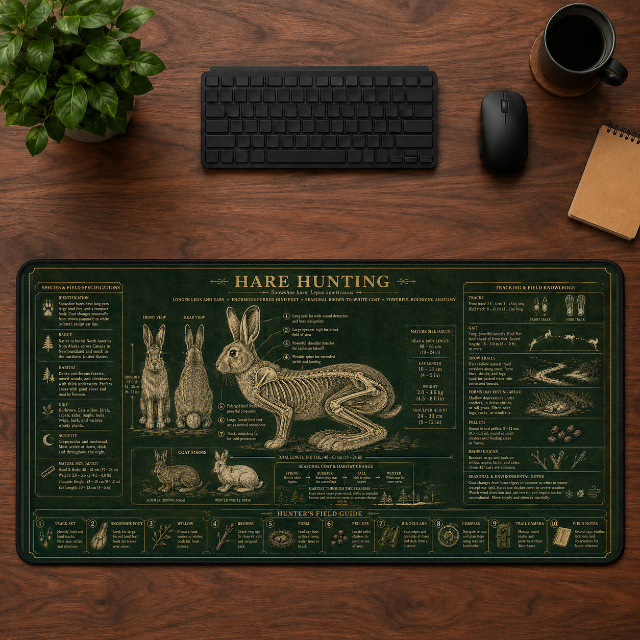 Hare Hunting Desk Mat Mouse Pad | 5To9Vibe