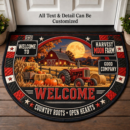 Harvest Moon Farm Personalized Half Round Mat | 5To9Vibe