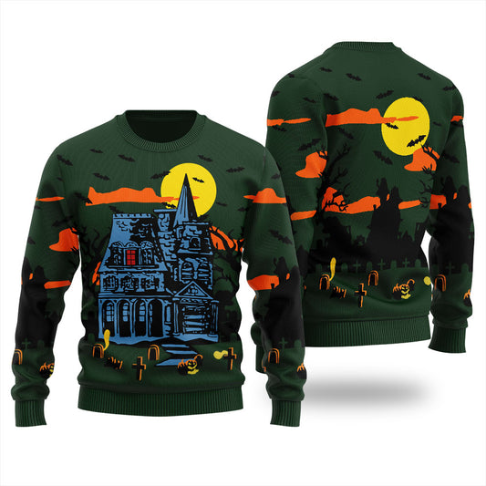Haunted House Ugly Halloween Sweater