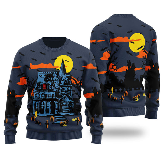 Haunted House Ugly Halloween Sweater