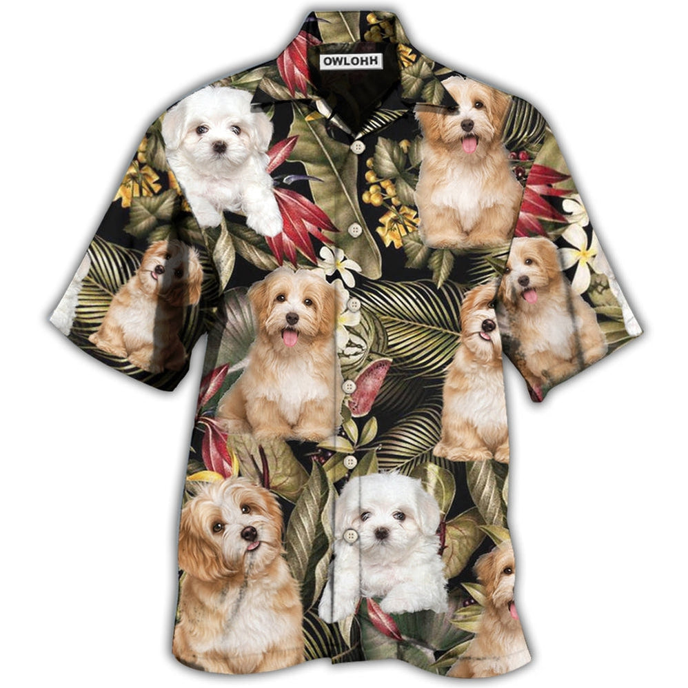 Hawaiian Shirt / Adults / S Havanese Dog Tropical Leaf Style - Hawaiian Shirt 