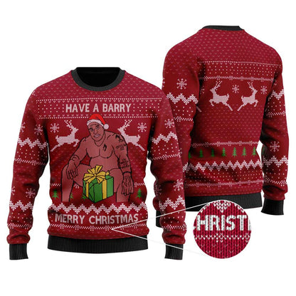 Have A Barry Merry Christmas Ugly Sweater | Funny Ugly Christmas Sweater For Men Women - Funny Ugly Christmas Sweater