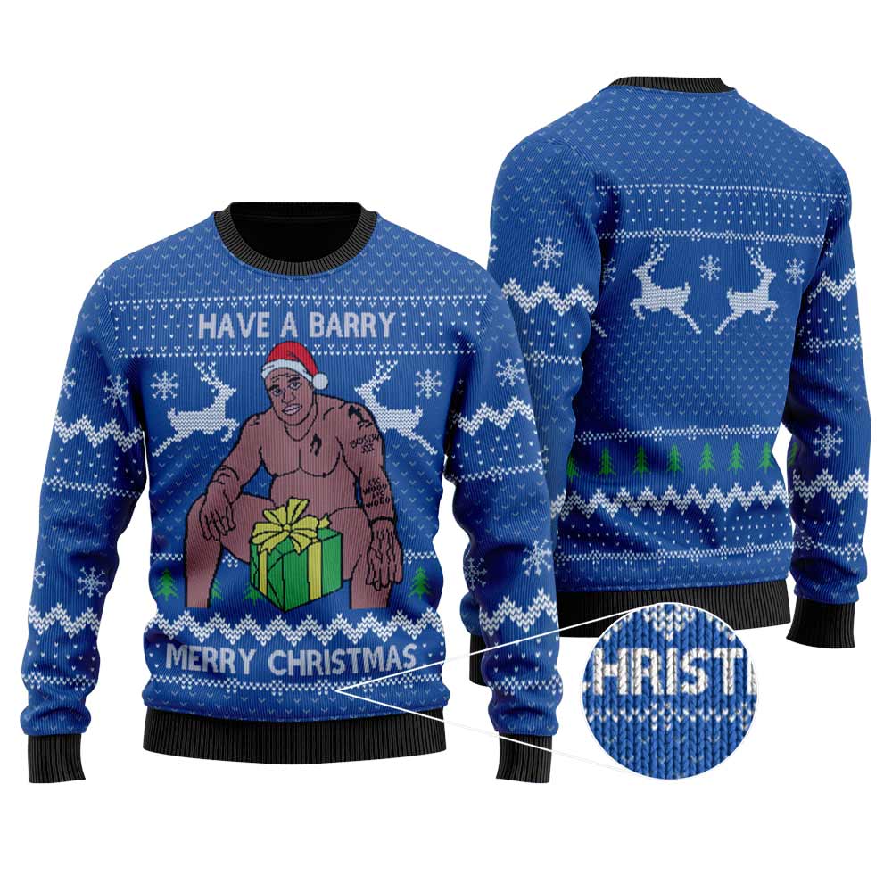 Have A Barry Merry Christmas Ugly Sweater | Funny Ugly Christmas Sweater For Men Women - Funny Ugly Christmas Sweater