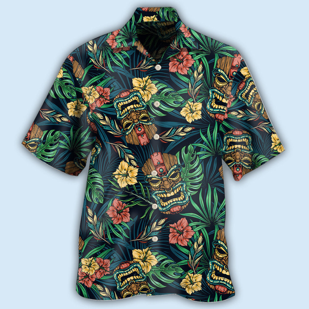 Tiki Hawaii Tropical Leaf Style - Hawaiian Shirt 