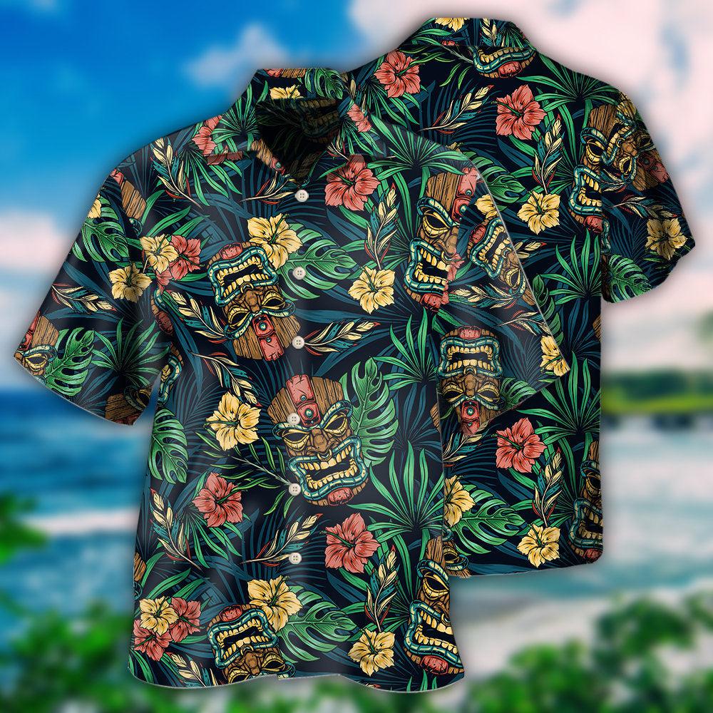 Tiki Hawaii Tropical Leaf Style - Hawaiian Shirt 