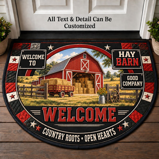 Hay Barn Personalized Half Round Mat | 5To9Vibe