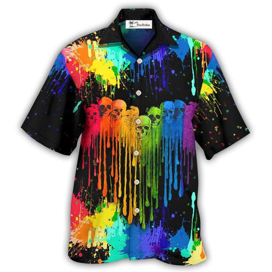 Hawaiian Shirt / Adults / S LGBT Heart Skull Style - Hawaiian Shirt 