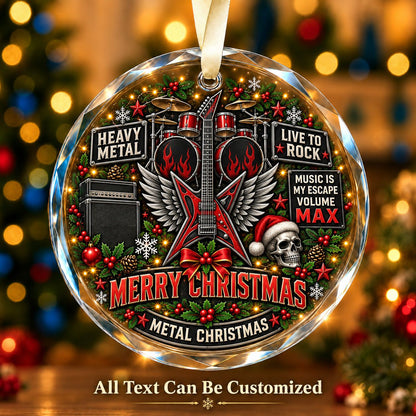 Heavy Metal Personalized Glass Ornament | 5To9Vibe