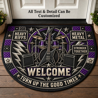 Heavy Metal Personalized Half Round Mat | 5To9Vibe