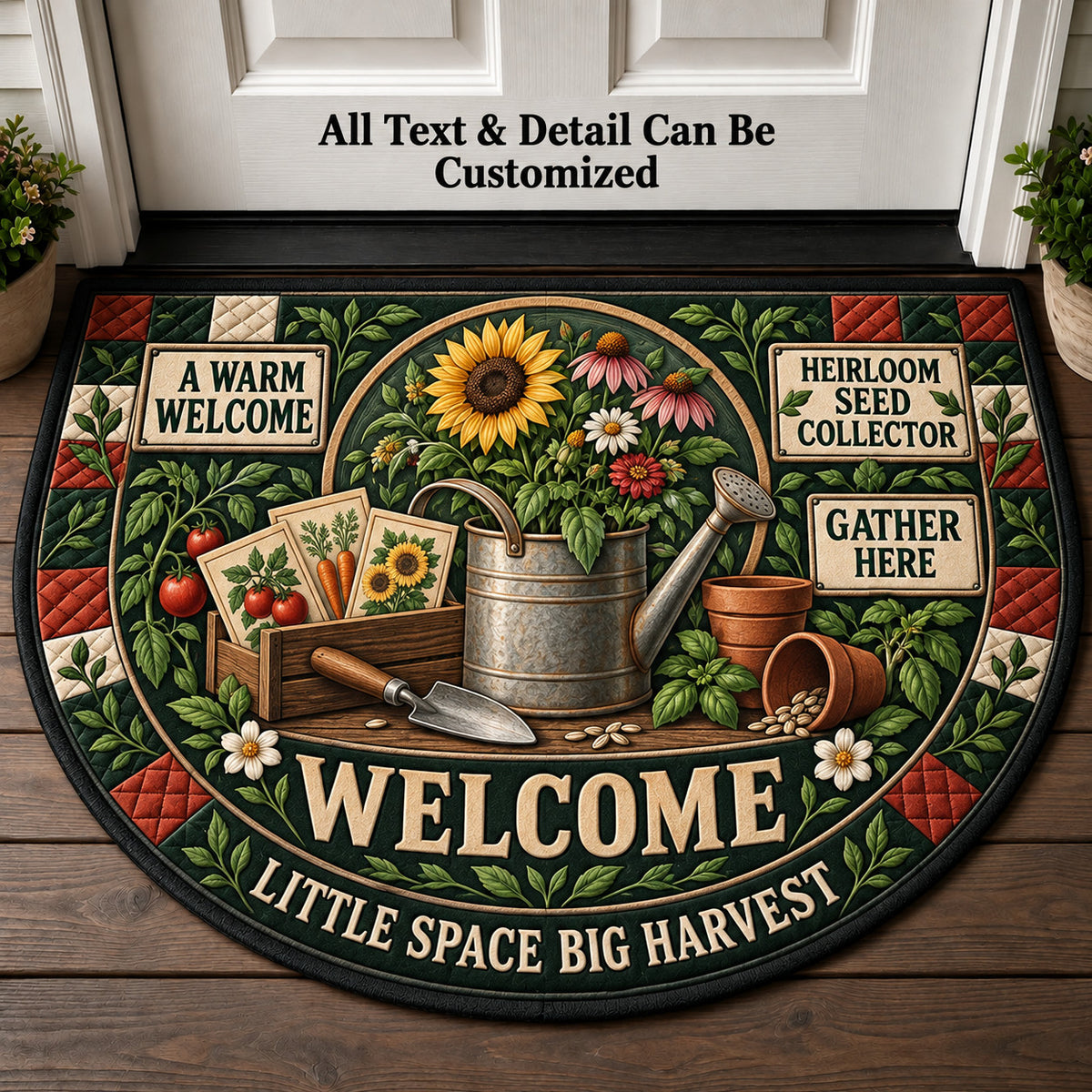 Heirloom Seed Collector Personalized Half Round Mat | 5To9Vibe