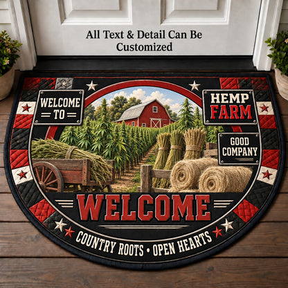 Hemp Farm Personalized Half Round Mat | 5To9Vibe